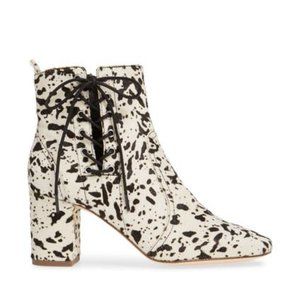 ❤️Host Pick🎉 NEW Matisse Women Genuine Calf Hair Lace Up Zip Chunky Block Heel